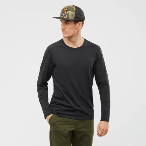 Salomon Essential Long Sleeve Tricko Panske Čierne | SK 9IGNZD